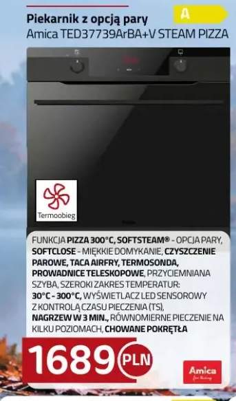 Piekarnik z opcją pary Amica TED37739ArBA+V Steam Pizza